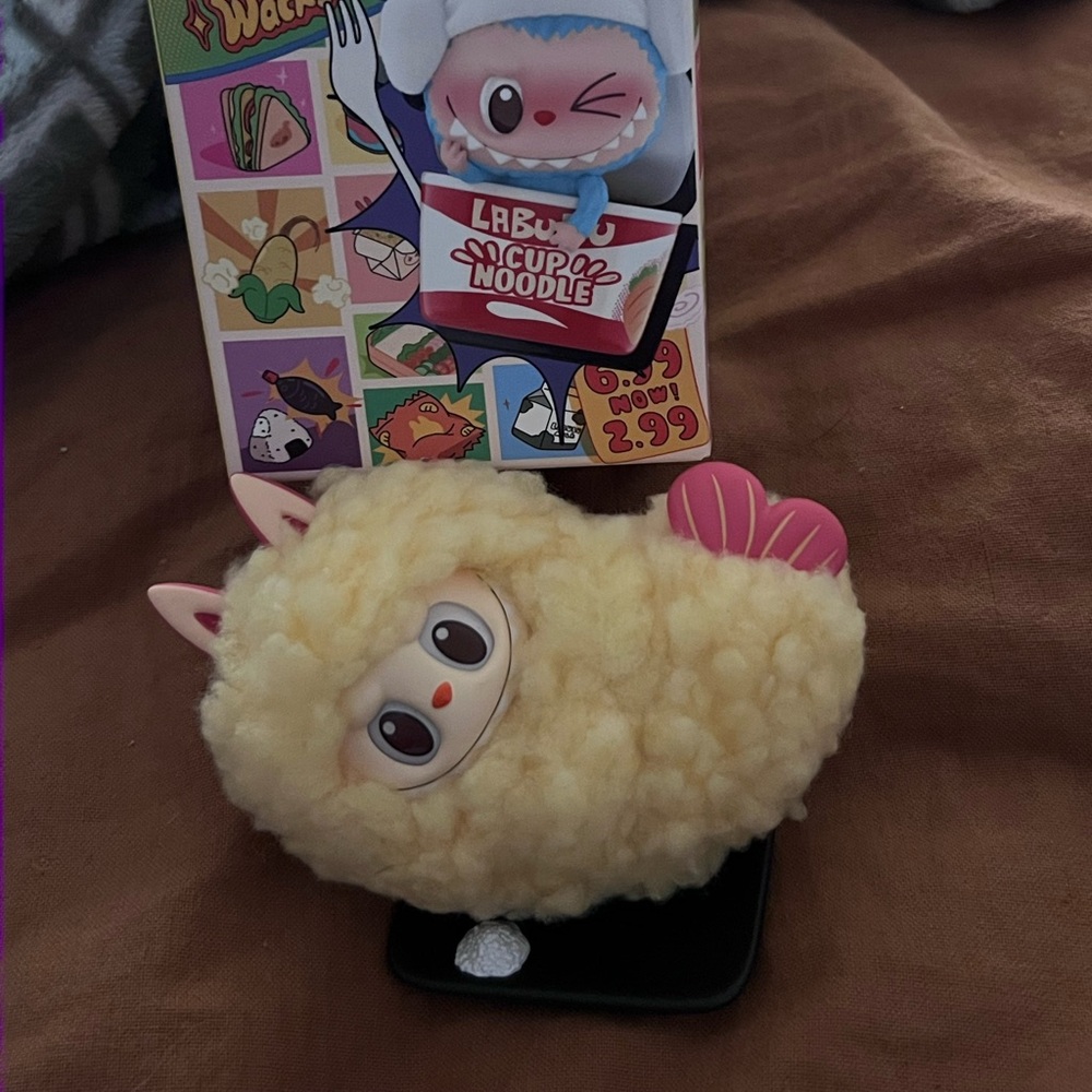 Cute Plush Noodle Character Toy - Cream